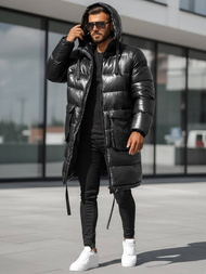 Férfi téli kabát fekete OZONEE O/M3205Z