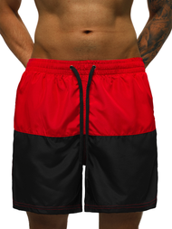 Férfi fürdőnadrág piros-fekete OZONEE JS/HM067