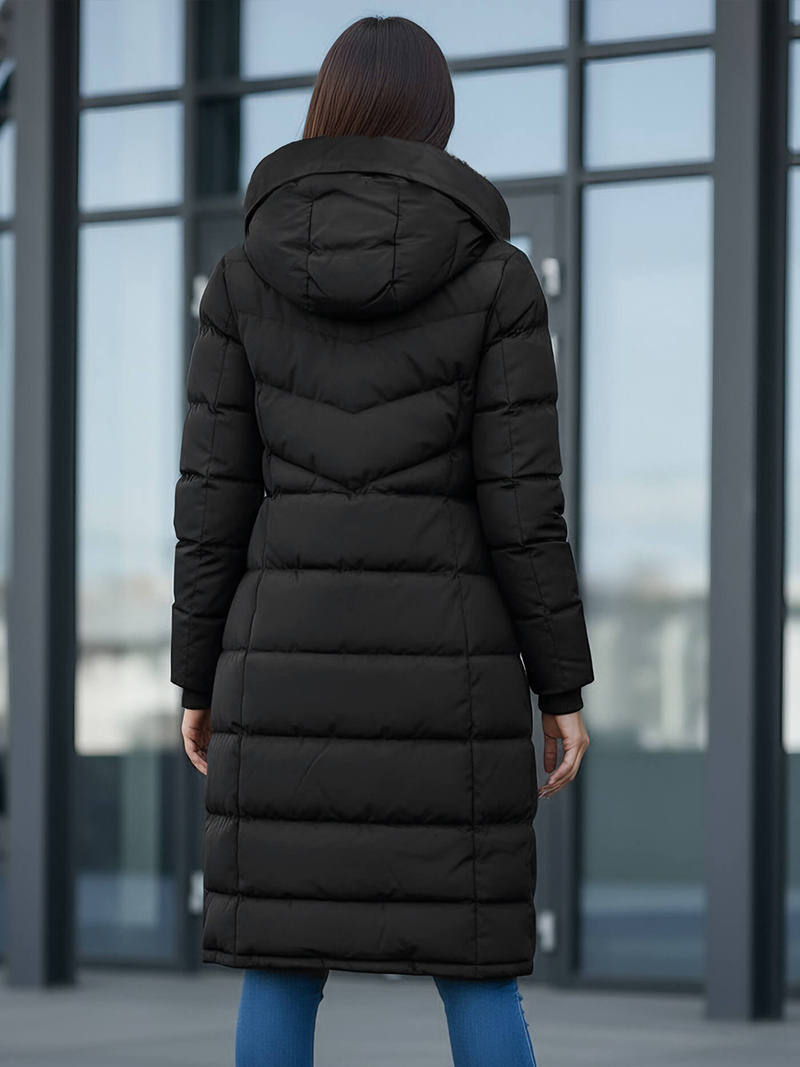 Női téli kabát fekete OZONEE JS/M736/392Z