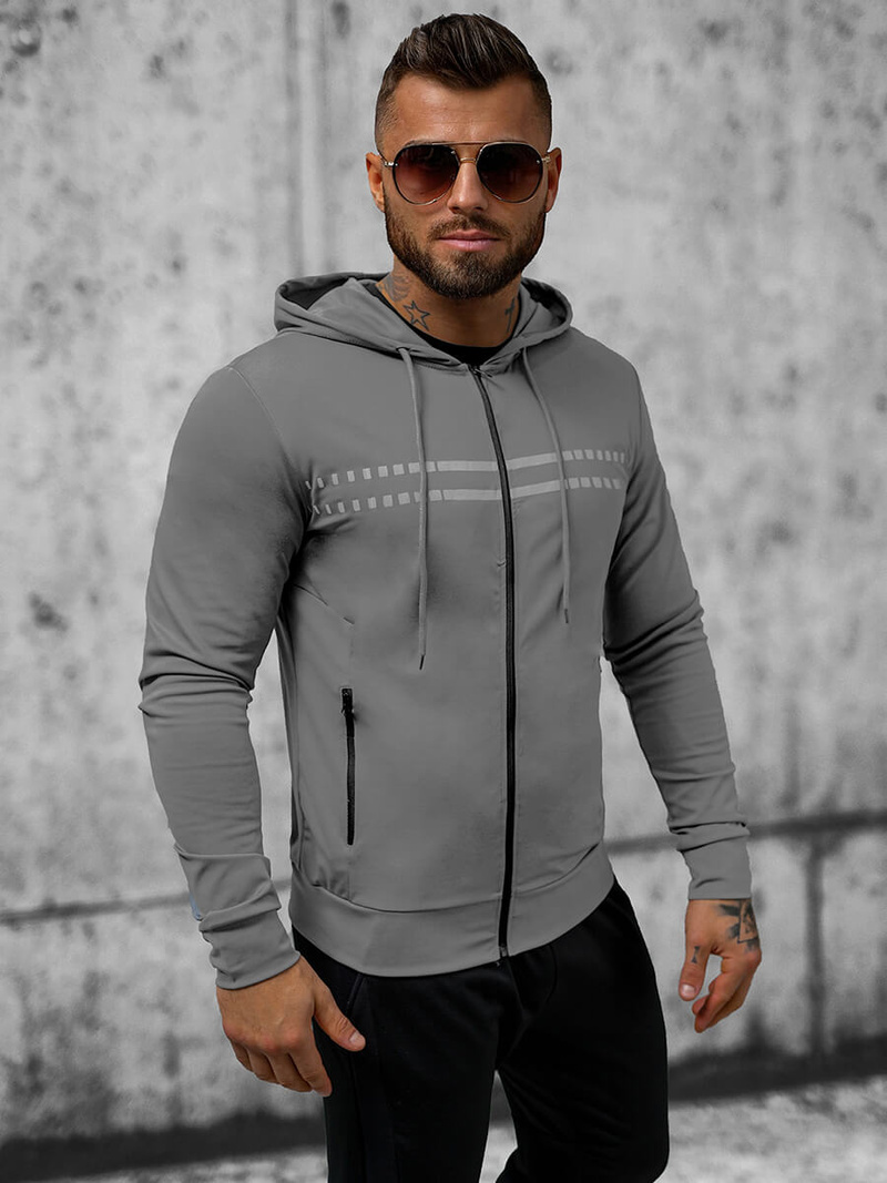 Férfi dzseki Szürke OZONEE JS/M10306