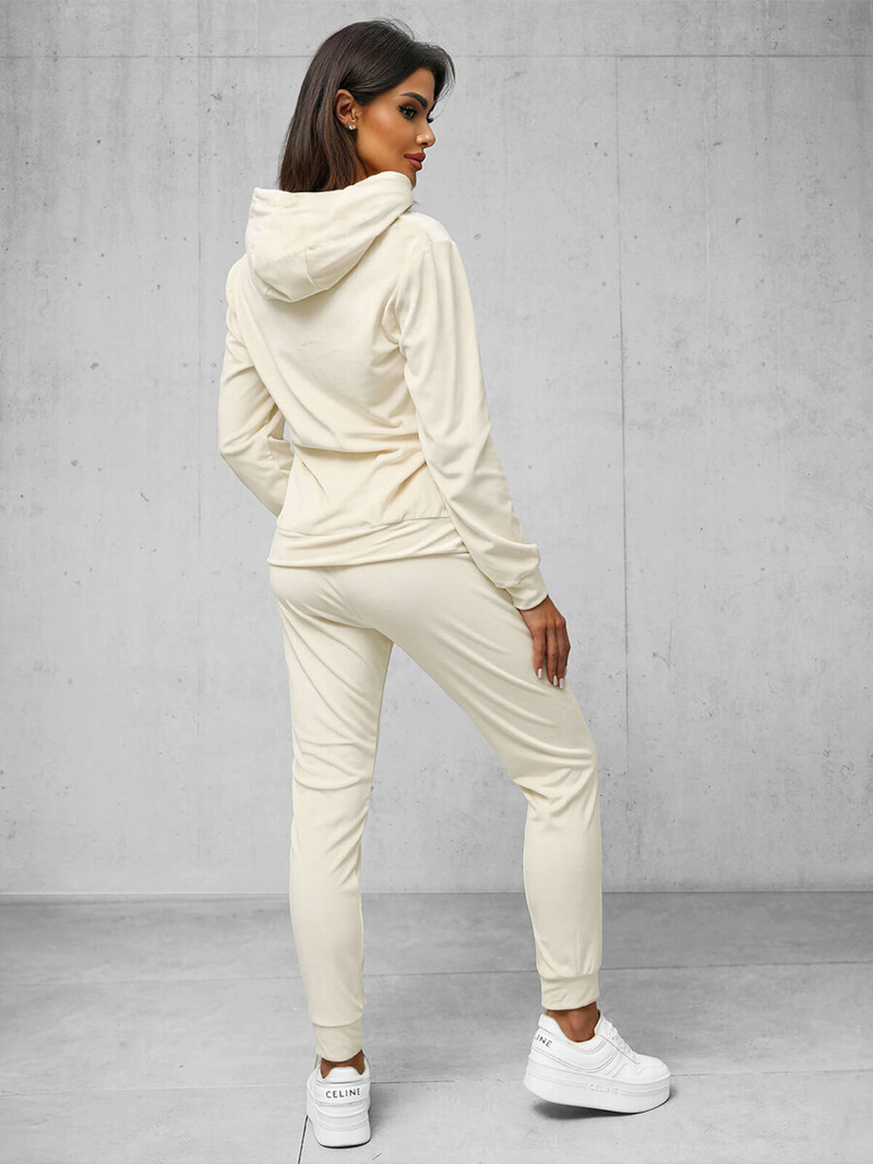 Női Melegítő Szett Velúr Ecru OZONEE O/8C1175/155Z