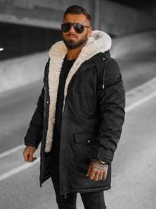 Férfi téli parka kabát fekete OZONEE JS/5M120/392Z