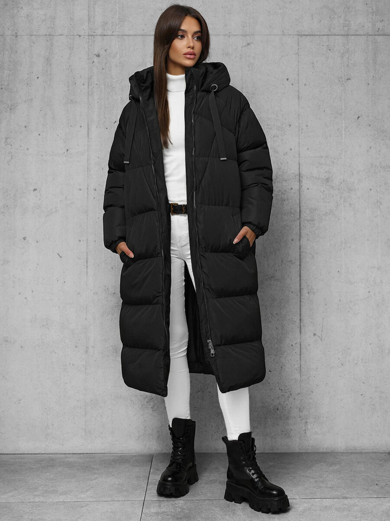 Női téli kabát fekete OZONEE JS/5M3163/392Z