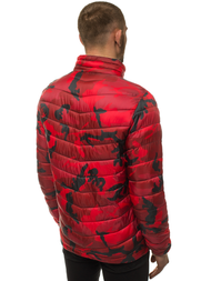 Férfi átmeneti kabát piros-terepmintás OZONEE JS/SM80Z