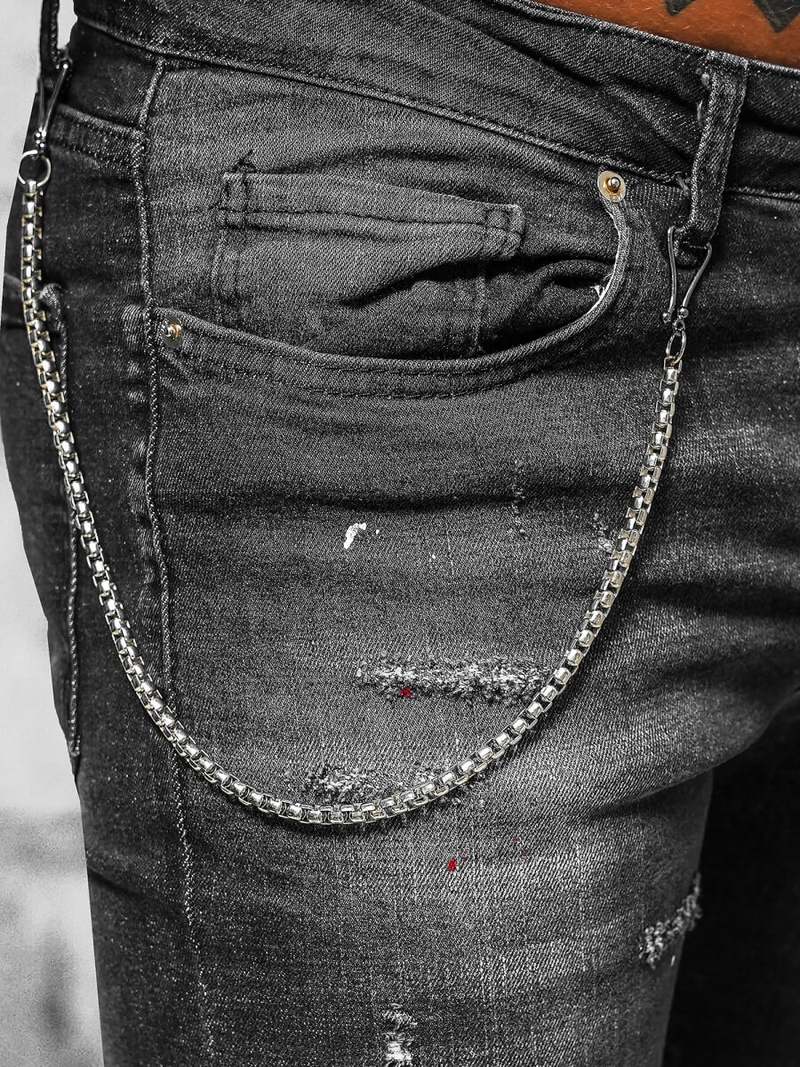 Férfi Farmer Nadrág fekete OZONEE O/MB463