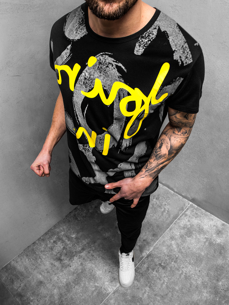 Férfi póló Fekete OZONEE JS/KS1985Z