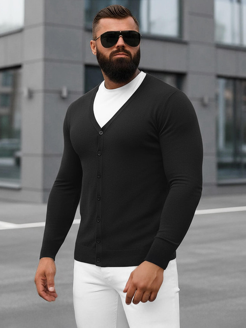 Férfi Pulóver Fekete OZONEE NB/MM6006/4Z