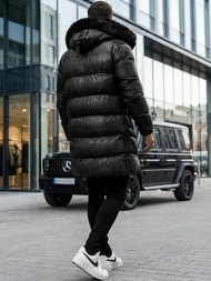 Férfi téli kabát fekete OZONEE O/M800Z