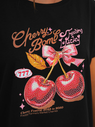 Női polo fekete OZONEE JS/95T2568/3