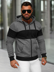 Férfi kapucnis felső grafit OZONEE JS/8B1337/5