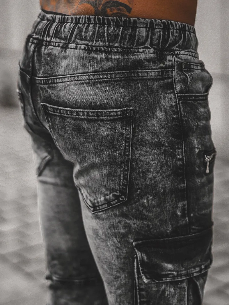 Férfi Nadrág Jogger Fekete OZONEE NB/MP0112N