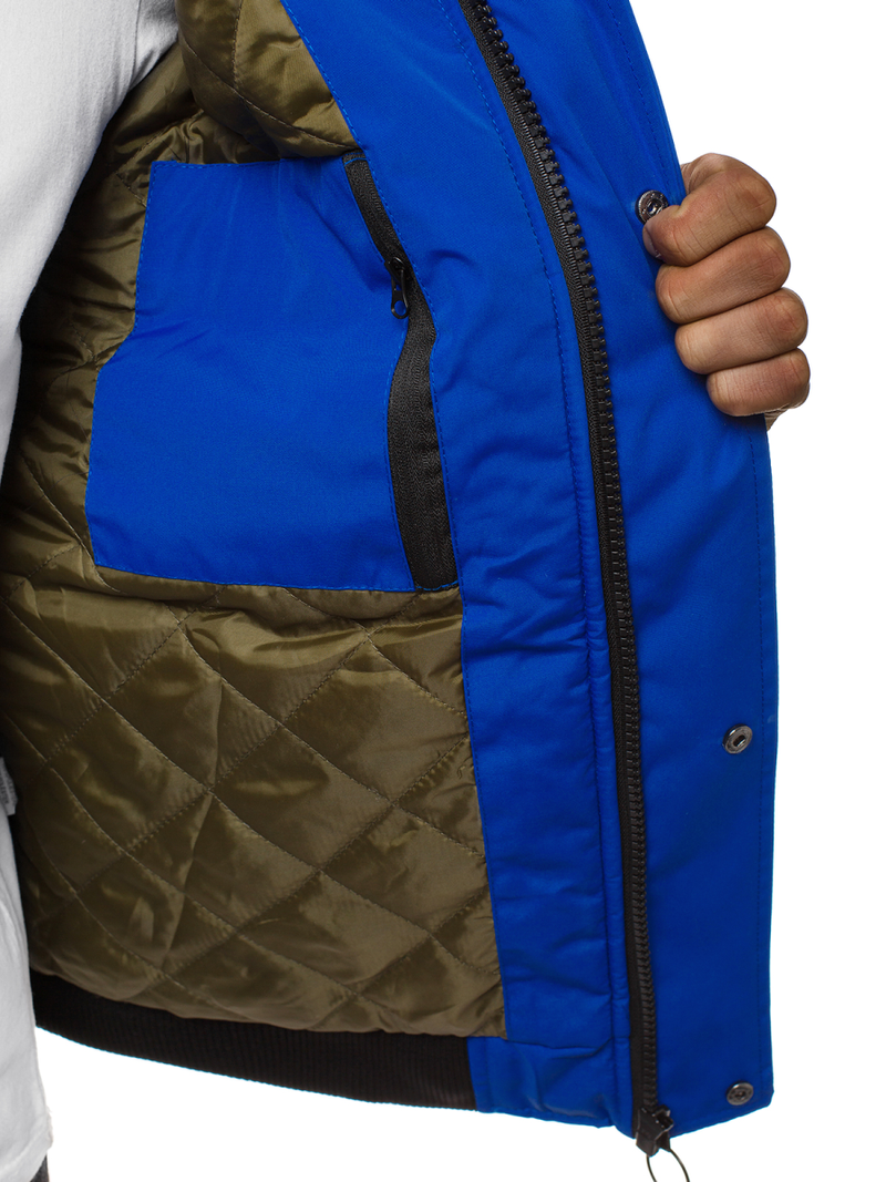 Férfi téli kabát kék OZONEE JS/2019005