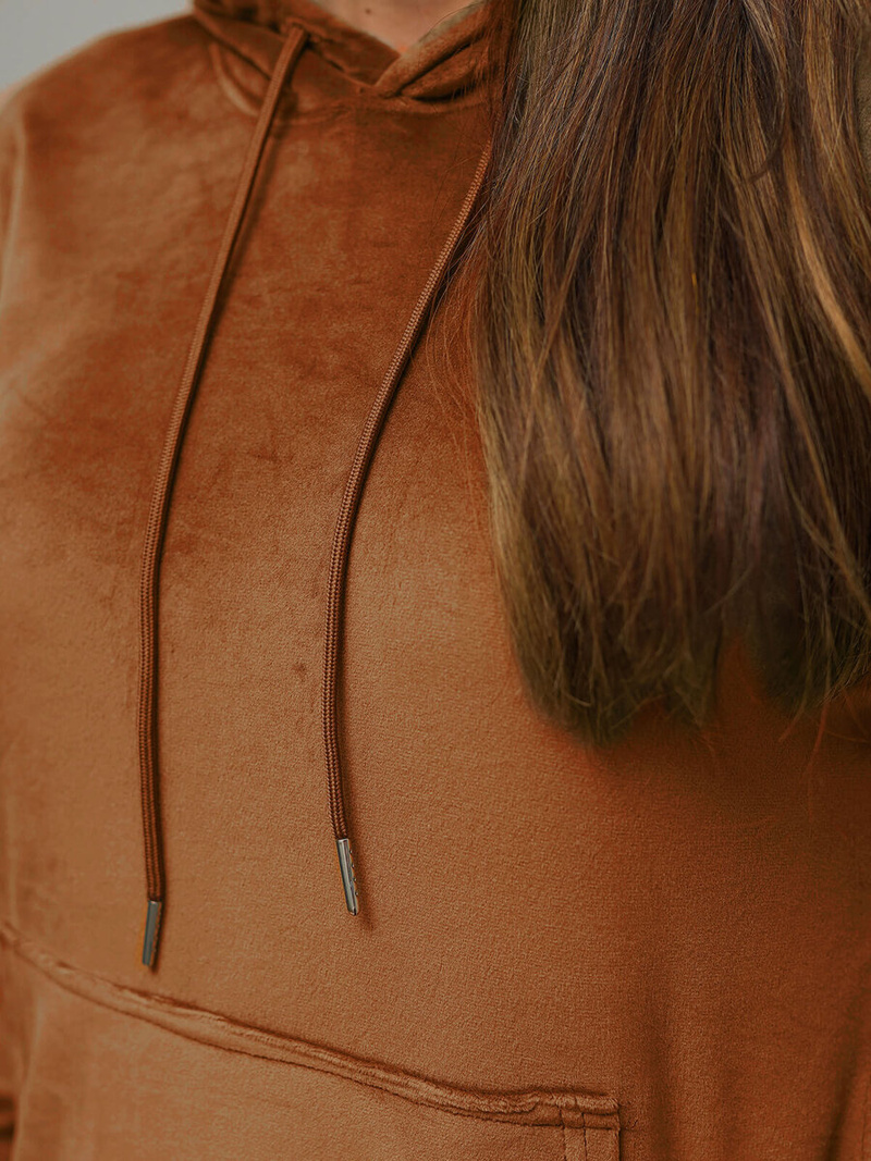 Női Melegítő Szett Velúr Barna OZONEE O/8C1175/33Z