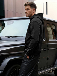 Férfi kapucnis felső fekete OZONEE JS/8B1990/3