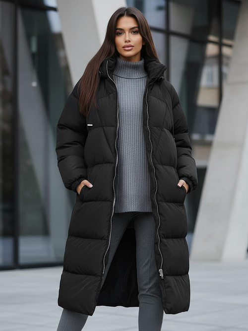 Női téli kabát fekete OZONEE JS/5M3163/392Z