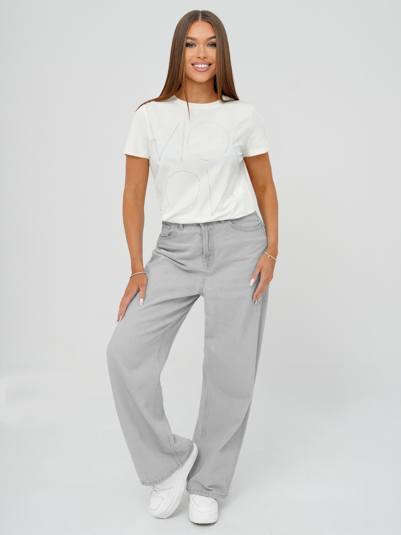 Női polo fehér OZONEE JS/YJ77841