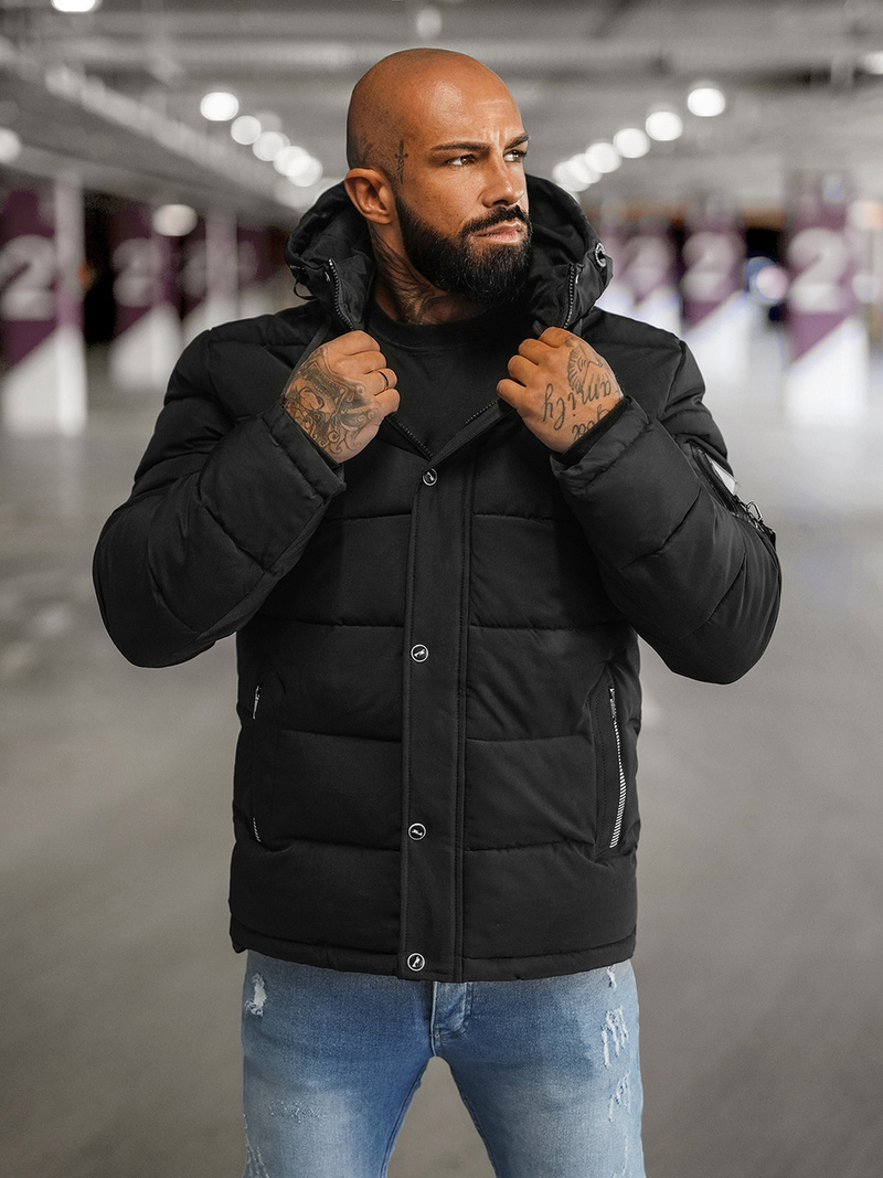 Férfi kabát fekete OZONEE JS/57M7503/392