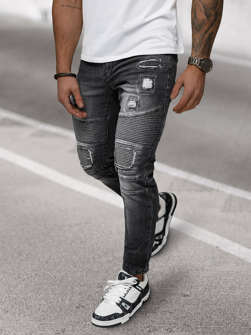 Férfi farmer nadrág fekete OZONEE NB/MP0142N