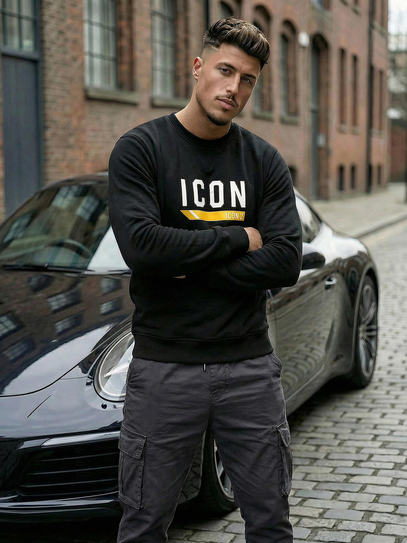 Férfi Melegítő Felső Fekete OZONEE JS/8B1753/3