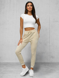 Női Velúr Melegítő Nadrág Ecru OZONEE JS/8K1532/155