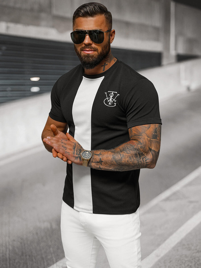 Férfi Póló Fekete OZONEE O/L1184