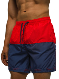 Férfi fürdőnadrág piros és sötétkék OZONEE JS/HM062