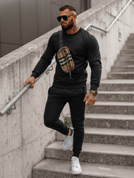 Férfi melegítő együttes Fekete OZONEE JS/68C10380/3Z