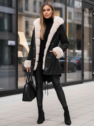 Női téli kabát Fekete OZONEE JS/M763/392Z