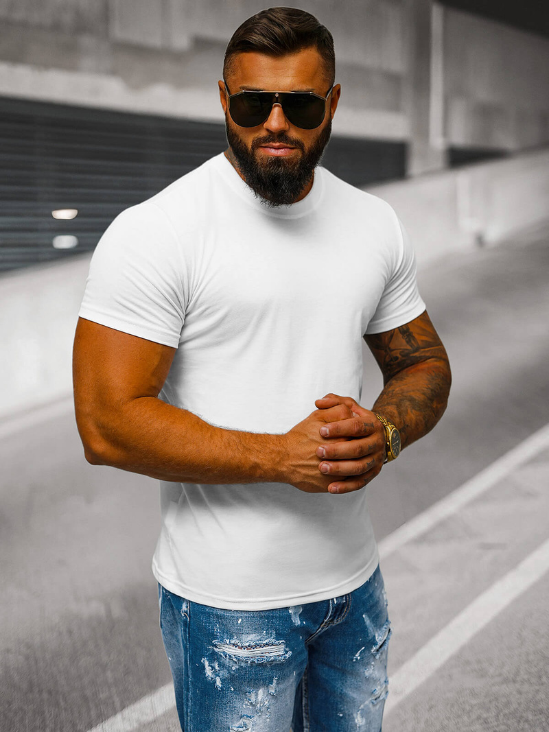 Férfi Póló Fehér OZONEE JS/712005Z