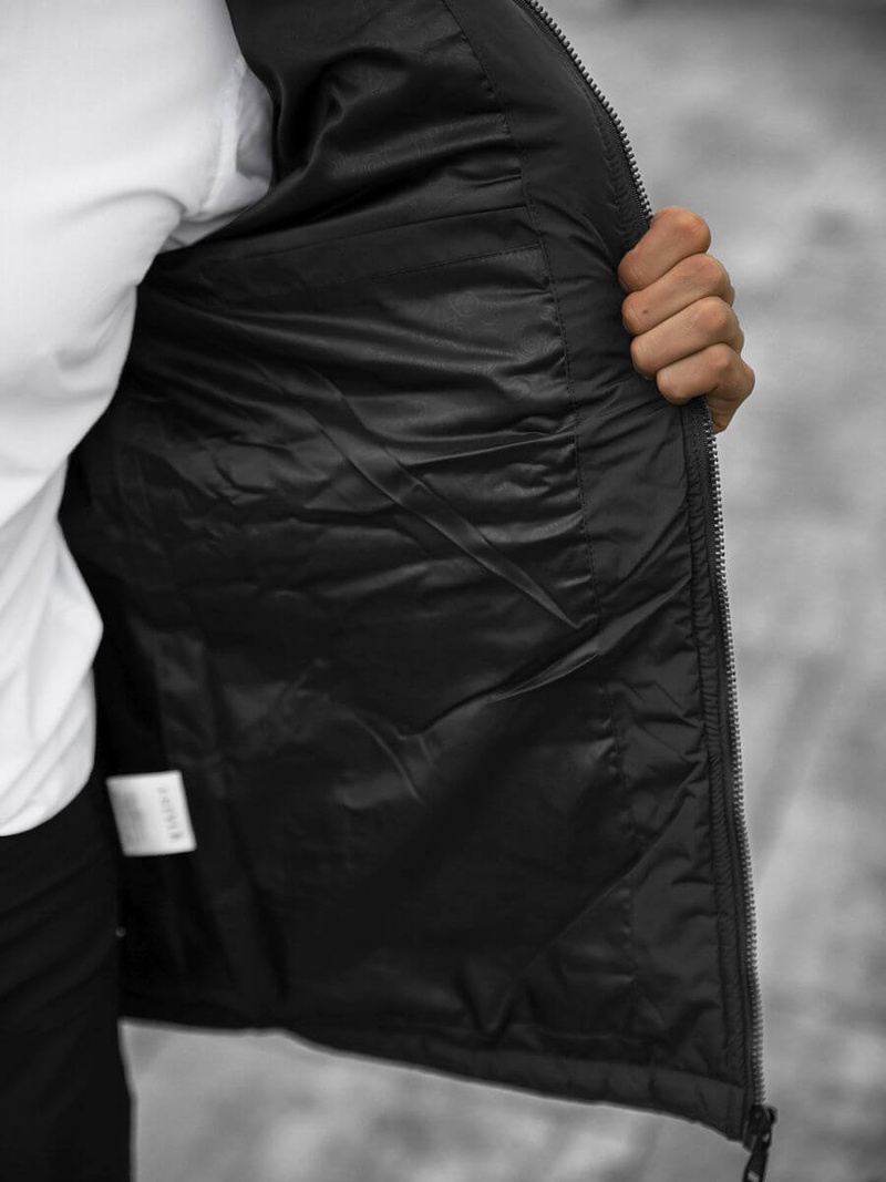 Férfi átmeneti kabát fekete OZONEE JS/22M11/1