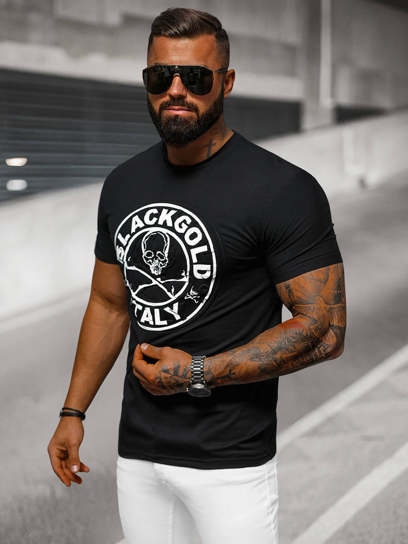 Férfi Póló Fekete OZONEE NB/MT3074