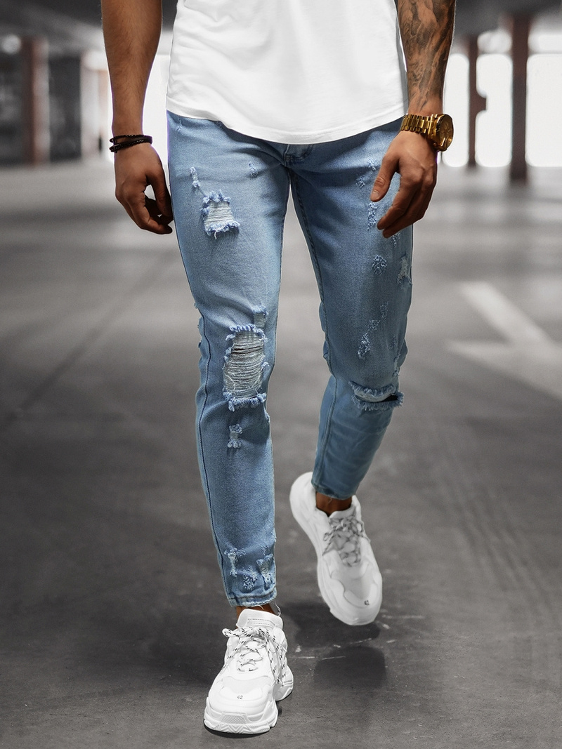 Férfi Farmer Nadrág Kék OZONEE O/WE1130