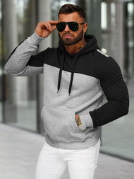 Férfi kapucnis felső szürke OZONEE JS/8B1307/2