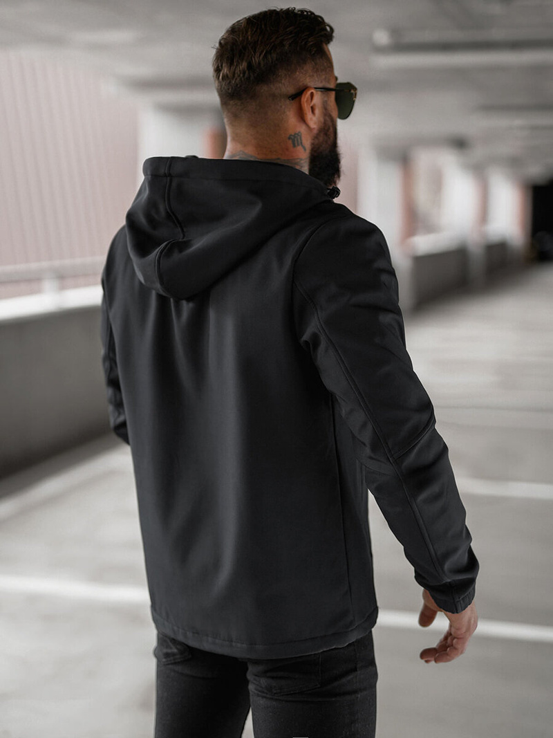 Férfi softshell kabát fekete OZONEE JS/27B6523/3Z