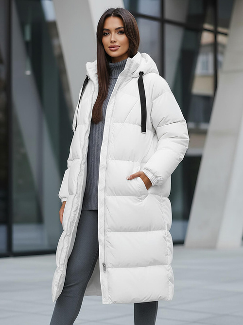 Női téli kabát fehér OZONEE JS/5M3163/281Z