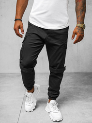 Férfi chino nadrág nadrág fekete OZONEE O/G3014Z