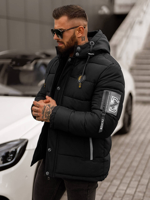 Férfi kabát fekete OZONEE JS/57M7503/392Z