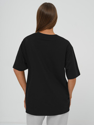 Női polo fekete OZONEE DJ77423