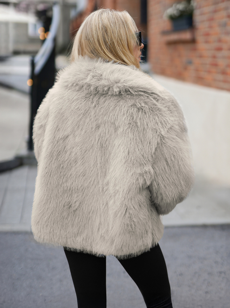 Női téli kabát szürke-bézs OZONEE JS/61M8515/92