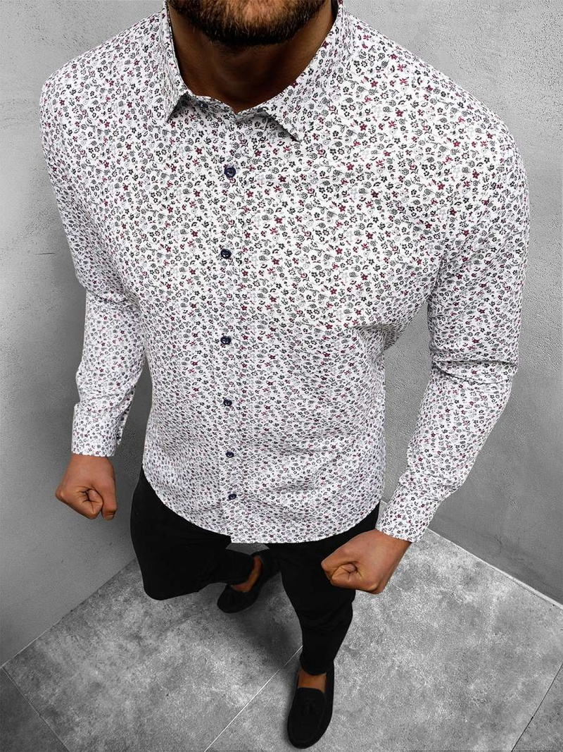 Férfi Ing Fehér OZONEE O/3422