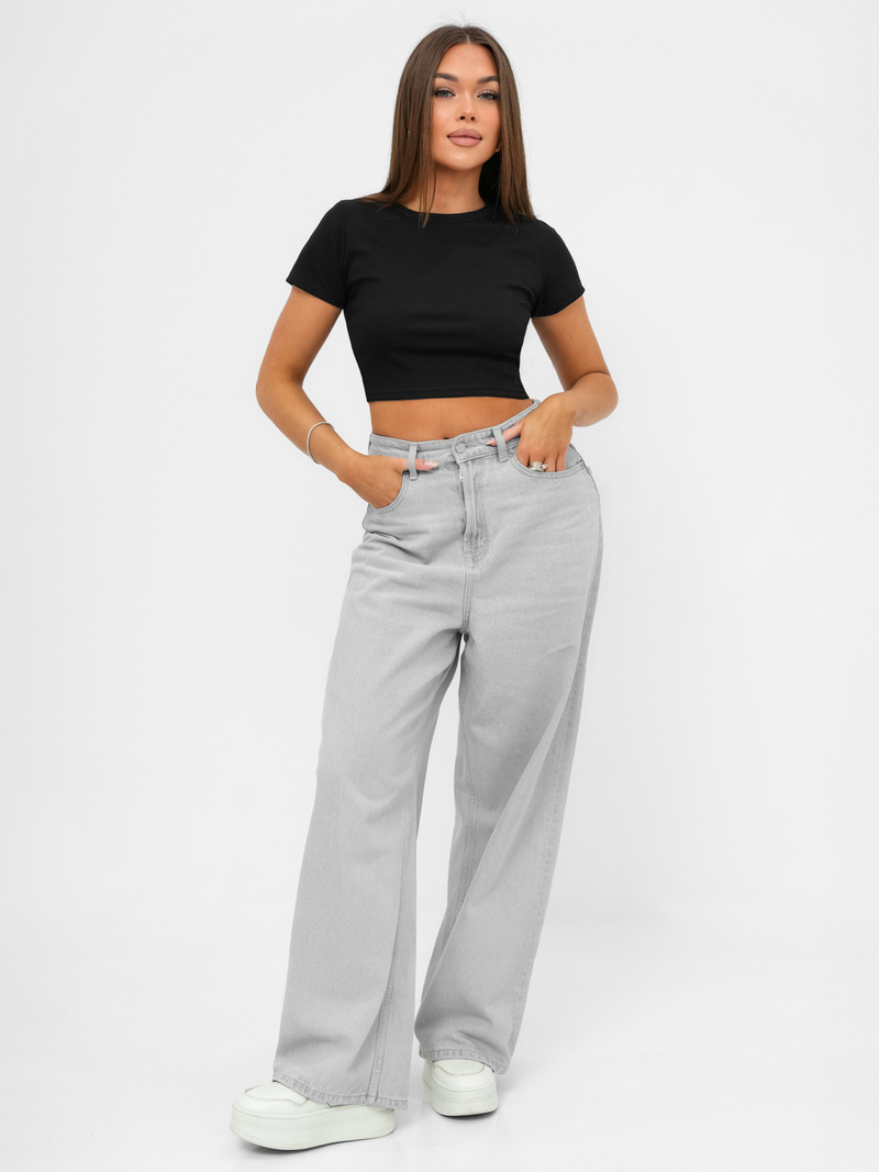 Női polo fekete OZONEE JS/96T666/3