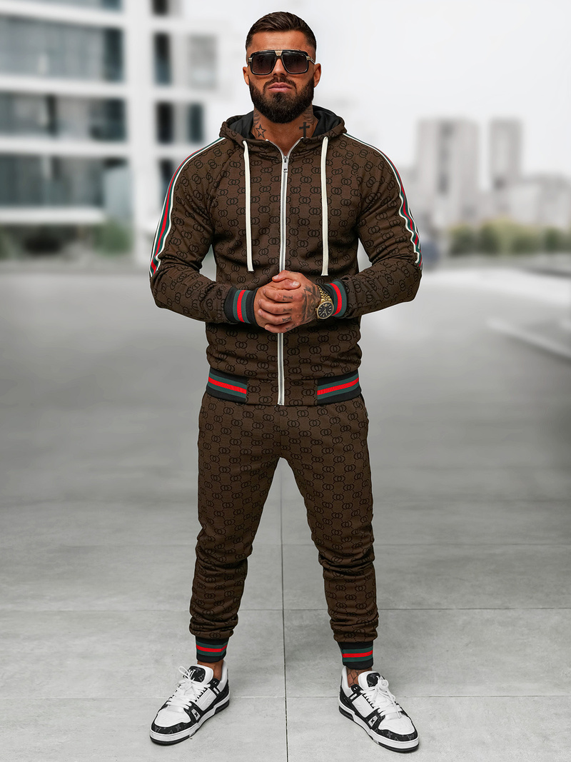 Férfi melegítő együttes sötét-bézs OZONEE O/FF5111AB