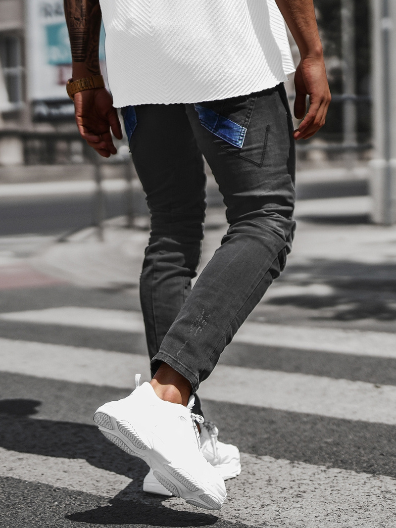 Férfi Farmer Nadrág Fekete OZONEE NB/MP0025N