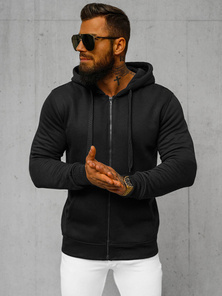 Férfi kapucnis pulóver Fekete OZONEE JS/2008Z