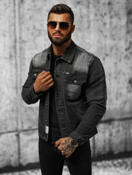 Férfi Farmer Dzseki Fekete OZONEE NB/MJ521N