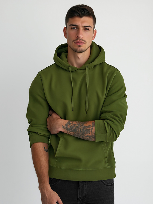 Férfi kapucnis pulóver Khaki OZONEE JS/2009Z