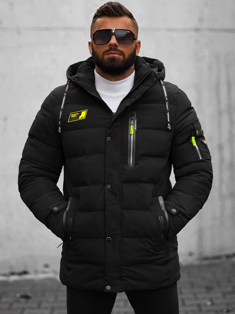 Férfi téli parka kabát fekete OZONEE JS/22M56/392