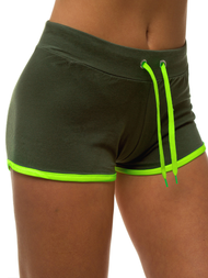 Női rövidnadrág khaki-sárga OZONEE Z/D1013