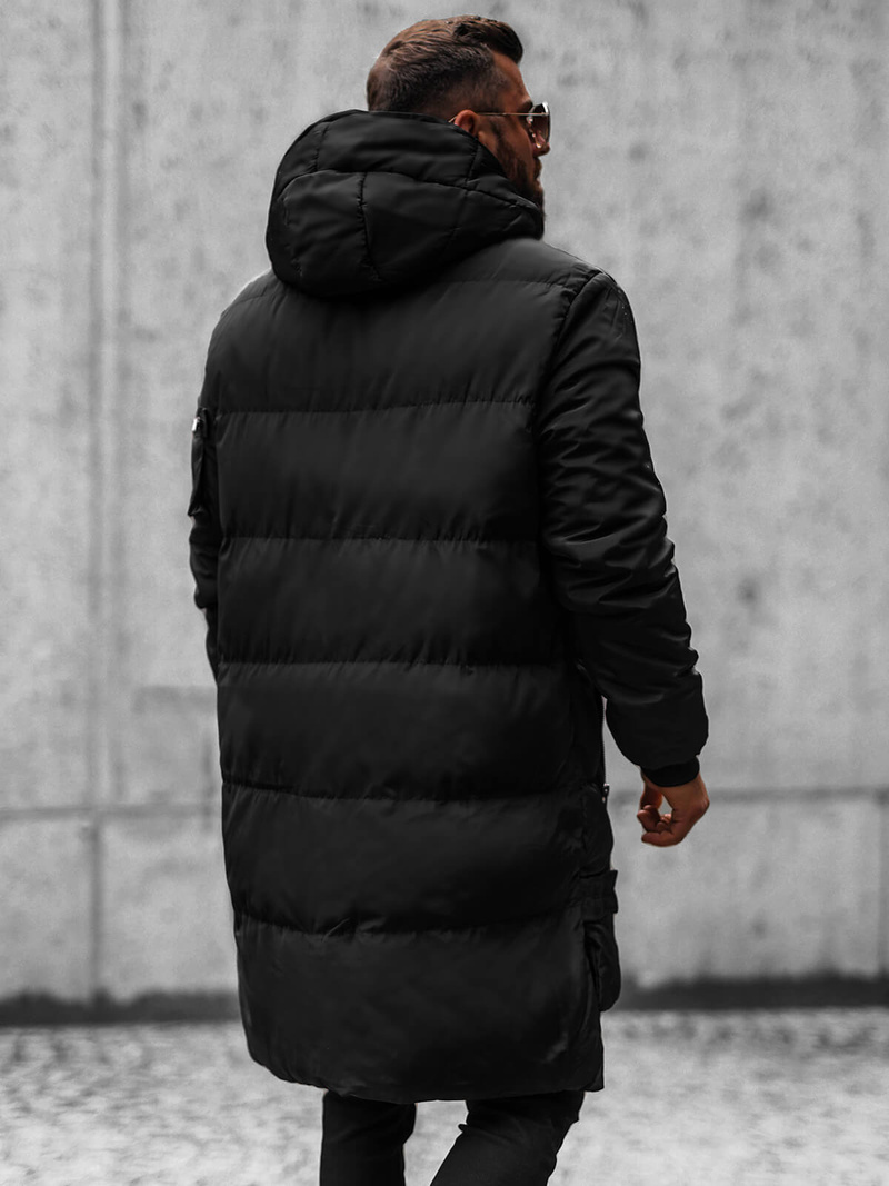 Férfi steppelt Kabát Fekete OZONEE O/M799