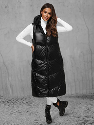 Női Hosszú Mellény Fekete OZONEE JS/5M3183/392